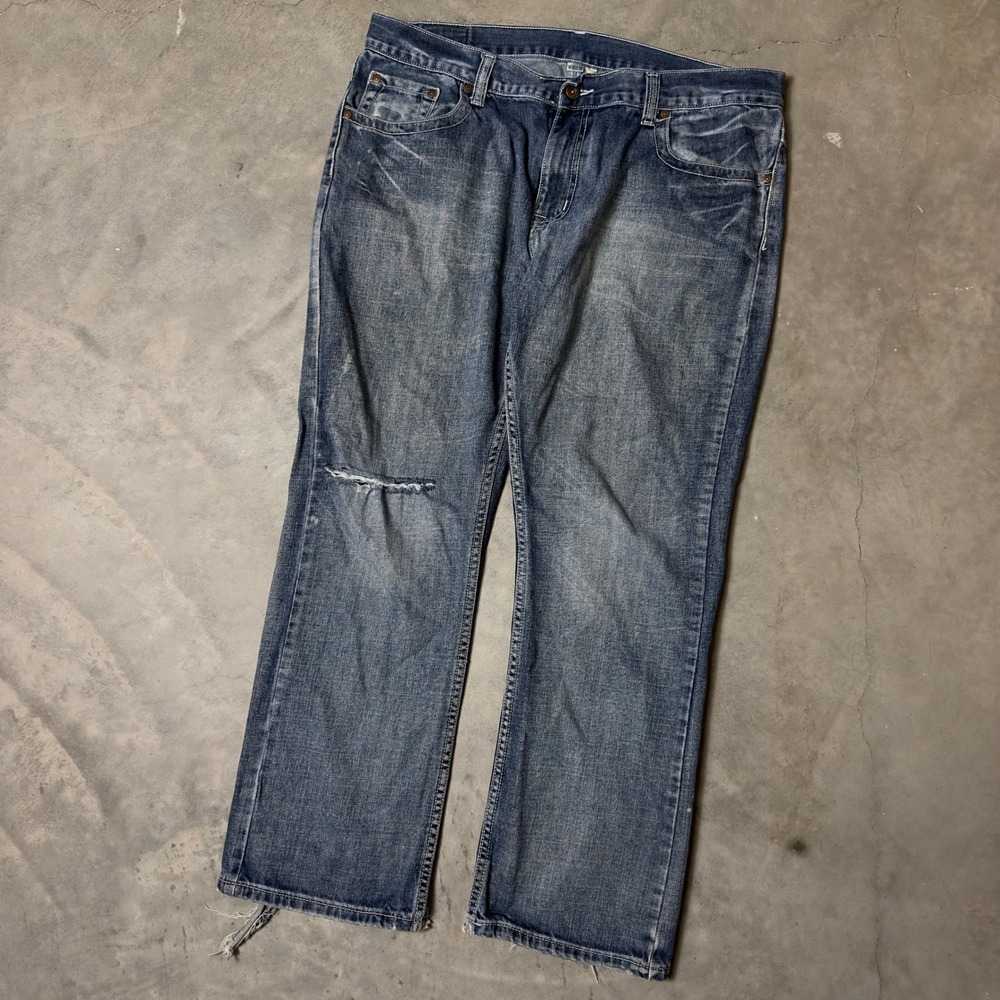 Vintage Flypaper Straight Leg Jeans Mens 38x30 Blue Baggy Distressed Streetwear